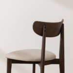 Grain and Frame Dark Solid Oak Scandinavian Dining Chair with Oatmeal Linen 4