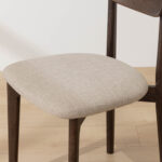 Grain and Frame Dark Solid Oak Scandinavian Dining Chair with Oatmeal Linen 5