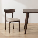 Grain and Frame Dark Solid Oak Scandinavian Dining Chair with Oatmeal Linen 6