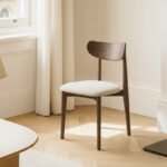 Grain and Frame Dark Solid Oak Scandinavian Dining Chair with Oatmeal Linen Lifestyle 1