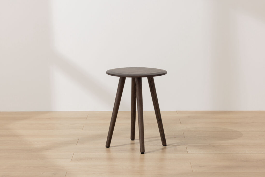 Grain and Frame Dark Solid Oak Scandinavian Dining Stool 1