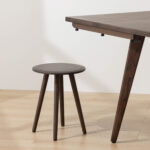 Grain and Frame Dark Solid Oak Scandinavian Dining Stool 5