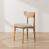 Grain and Frame - Light Solid Oak Scandinavian Dining Chair with Oatmeal Linen 1