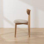 Grain and Frame Light Solid Oak Scandinavian Dining Chair with Oatmeal Linen 2