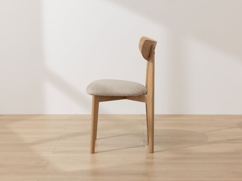 Grain and Frame - Light Solid Oak Scandinavian Dining Chair with Oatmeal Linen 2