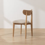 Grain and Frame Light Solid Oak Scandinavian Dining Chair with Oatmeal Linen 3