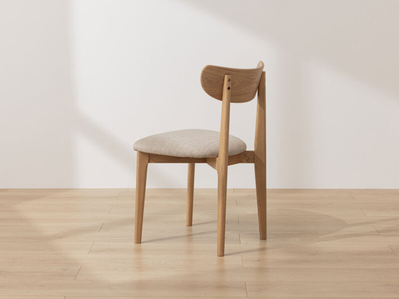 Grain and Frame - Light Solid Oak Scandinavian Dining Chair with Oatmeal Linen 3