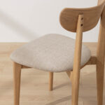 Grain and Frame Light Solid Oak Scandinavian Dining Chair with Oatmeal Linen 5
