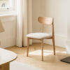 Grain and Frame - Light Solid Oak Scandinavian Dining Chair with Oatmeal Linen - Lifestyle 1