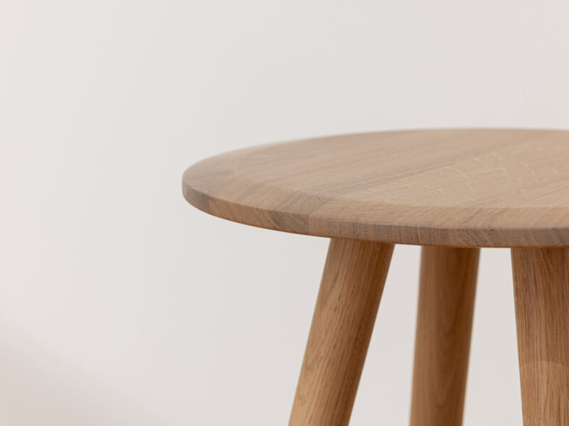 Grain and Frame - Light Solid Oak Scandinavian Dining Stool 3