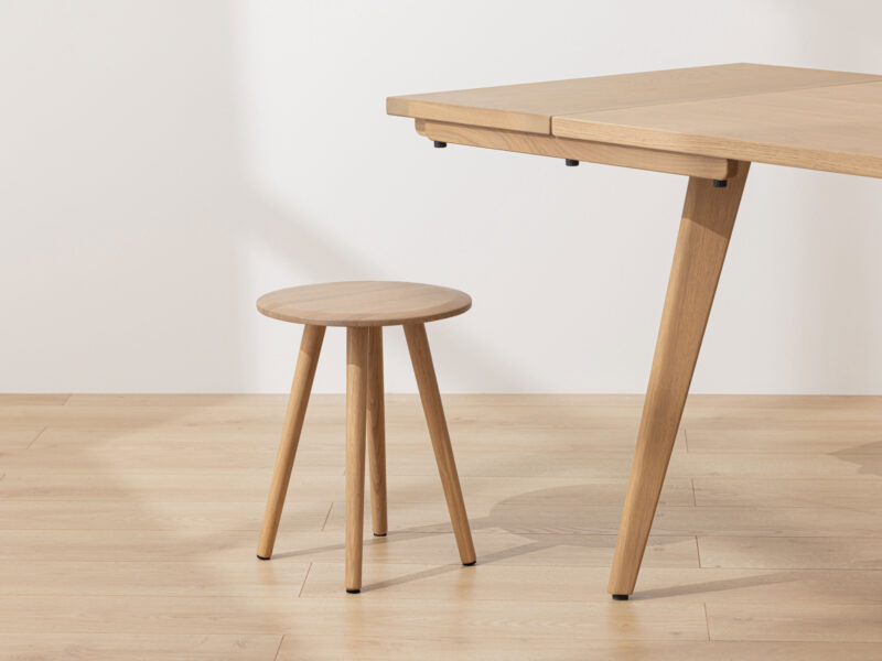 Light Solid Oak Scandinavian Dining Stool
