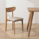 Grain and Frame Natural Solid Oak Scandinavian Dining Chair with Oatmeal Linen 1