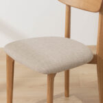 Grain and Frame Natural Solid Oak Scandinavian Dining Chair with Oatmeal Linen 2