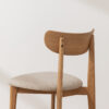 Grain and Frame - Natural Solid Oak Scandinavian Dining Chair with Oatmeal Linen 3