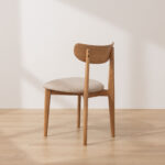 Grain and Frame Natural Solid Oak Scandinavian Dining Chair with Oatmeal Linen 4