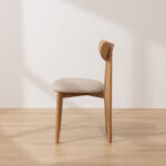 Grain and Frame Natural Solid Oak Scandinavian Dining Chair with Oatmeal Linen 5