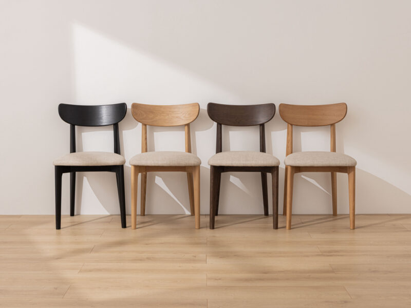 Grain and Frame - Natural Solid Oak Scandinavian Dining Chair with Oatmeal Linen 7