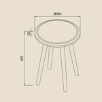 Grain and Frame Natural Solid Oak Scandinavian Dining Stool Dimensions
