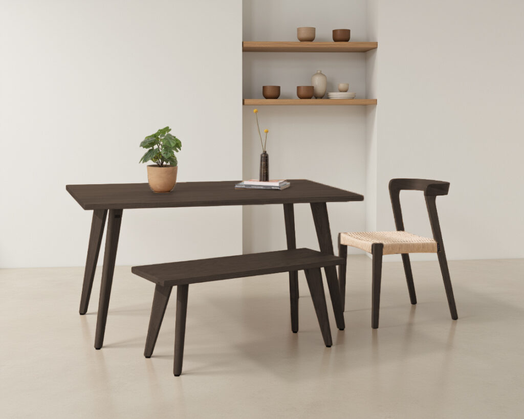 Grain and Frame Dark Solid Oak Scandinavian Dining Set 01 Lifestyle 1 Grain and Frame Dark Solid Oak Scandinavian Dining Set 01 Lifestyle 1