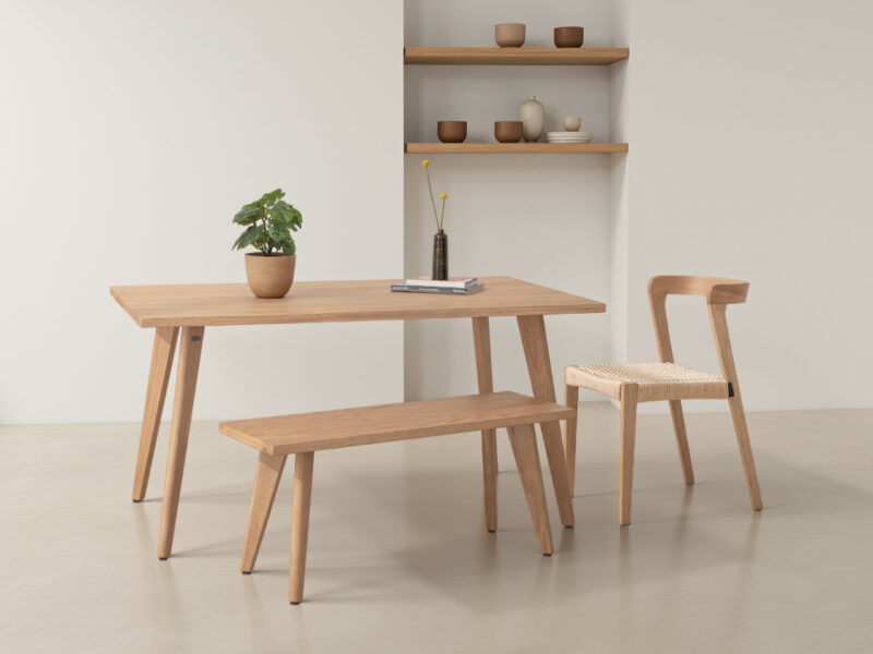 Light Solid Oak Scandinavian Dining Set - 01