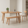 Grain and Frame - Natural Solid Oak Scandinavian Dining Set 02 - Lifestyle 1