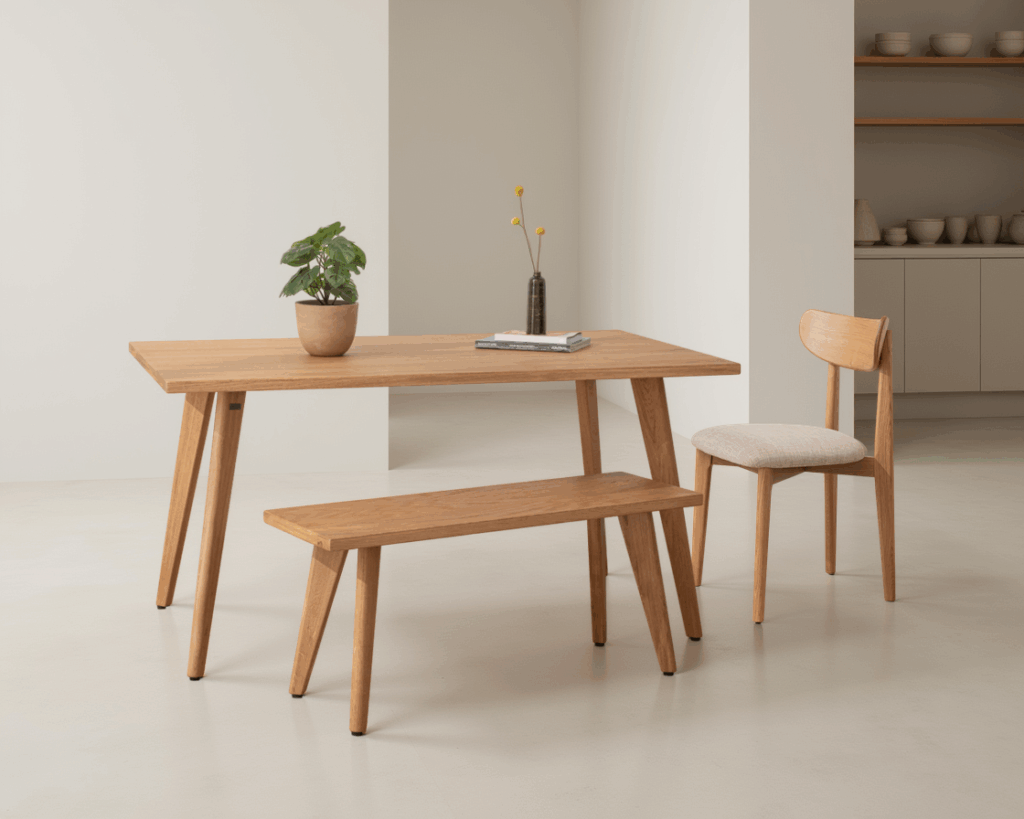 Grain and Frame Natural Solid Oak Scandinavian Dining Set 02 Lifestyle 1