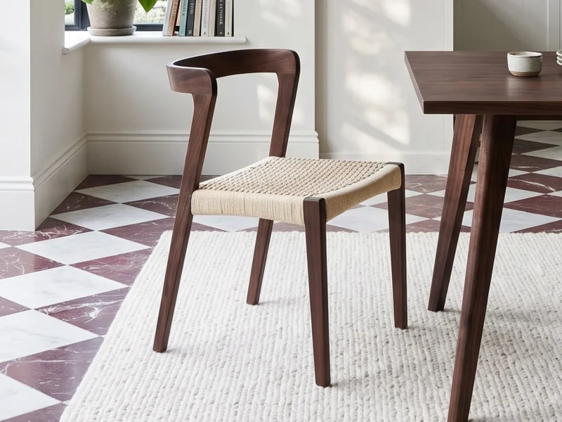 Dark Solid Oak Scandinavian Dining Chair
