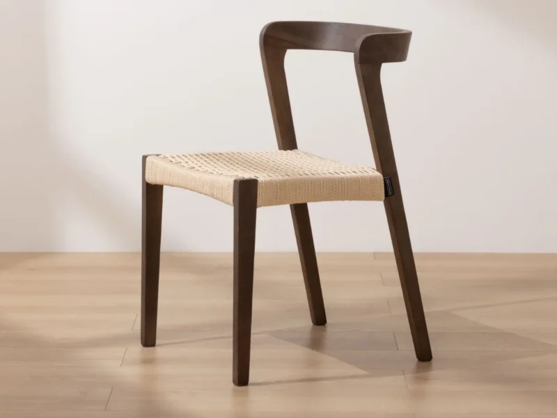 Dark Solid Oak Scandinavian Dining Chair
