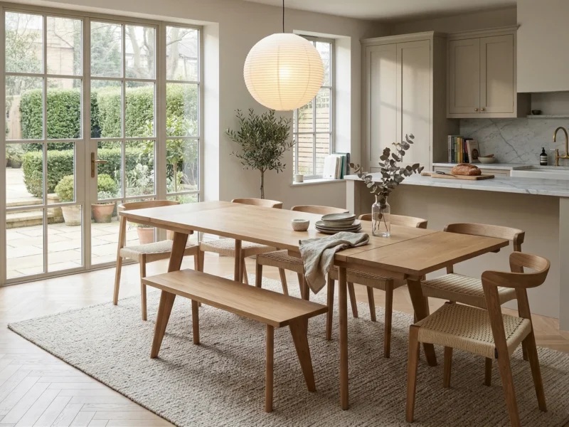 Grain and Frame - Light Solid Oak Scandinavian Dining Table 6