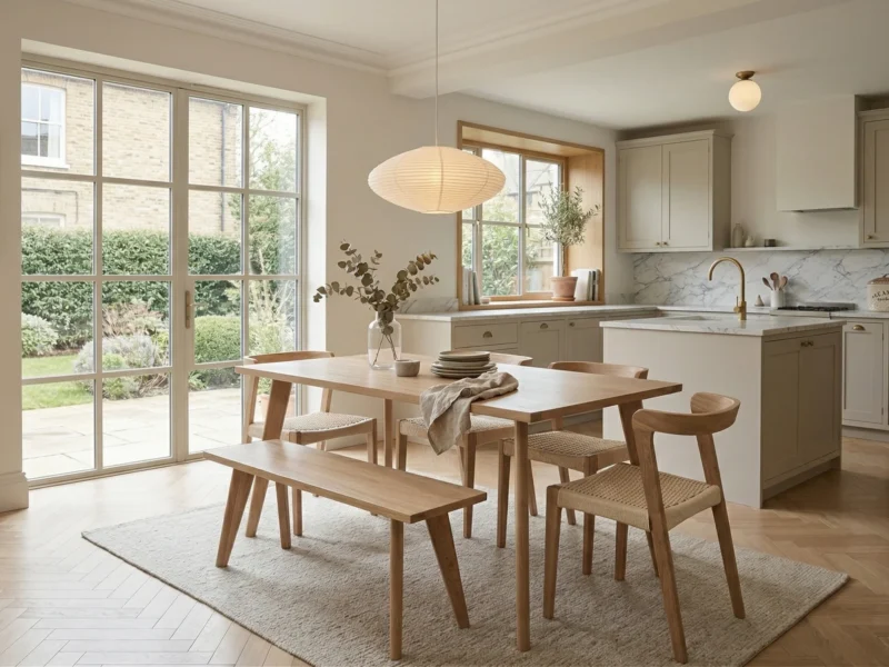 Grain and Frame - Light Solid Oak Scandinavian Dining Table 1