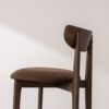 Grain and Frame   Dark Solid Oak Bar Stool 02 with Chocolate Velvet 4
