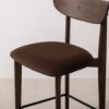 Grain and Frame   Dark Solid Oak Bar Stool 02 with Chocolate Velvet 5