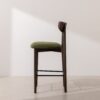 Grain and Frame   Dark Solid Oak Bar Stool 02 with Green Velvet 2