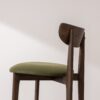 Grain and Frame   Dark Solid Oak Bar Stool 02 with Green Velvet 4