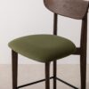 Grain and Frame   Dark Solid Oak Bar Stool 02 with Green Velvet 5