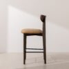 Grain and Frame   Dark Solid Oak Bar Stool 02 with Light Vegan Leather 2
