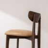 Grain and Frame   Dark Solid Oak Bar Stool 02 with Light Vegan Leather 4