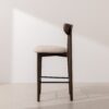 Grain and Frame   Dark Solid Oak Bar Stool 02 with Oatmeal Linen 2