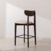 Grain and Frame   Dark Solid Oak Bar Stool 02 with Oatmeal Linen 3