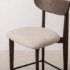 Grain and Frame   Dark Solid Oak Bar Stool 02 with Oatmeal Linen 5