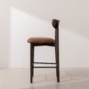 Grain and Frame   Dark Solid Oak Bar Stool 02 with Tan Vegan Leather 2