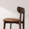 Grain and Frame   Dark Solid Oak Bar Stool 02 with Tan Vegan Leather 4