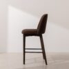Grain and Frame   Dark Solid Oak Bar Stool 03 with Chocolate Velvet 2