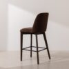 Grain and Frame   Dark Solid Oak Bar Stool 03 with Chocolate Velvet 3