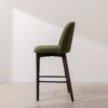 Grain and Frame   Dark Solid Oak Bar Stool 03 with Green Velvet 2