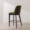 Grain and Frame   Dark Solid Oak Bar Stool 03 with Green Velvet 3