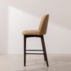 Grain and Frame   Dark Solid Oak Bar Stool 03 with Light Vegan Leather 2