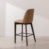 Grain and Frame   Dark Solid Oak Bar Stool 03 with Light Vegan Leather 3