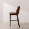 Grain and Frame   Dark Solid Oak Bar Stool 03 with Tan Vegan Leather 2