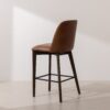 Grain and Frame   Dark Solid Oak Bar Stool 03 with Tan Vegan Leather 3